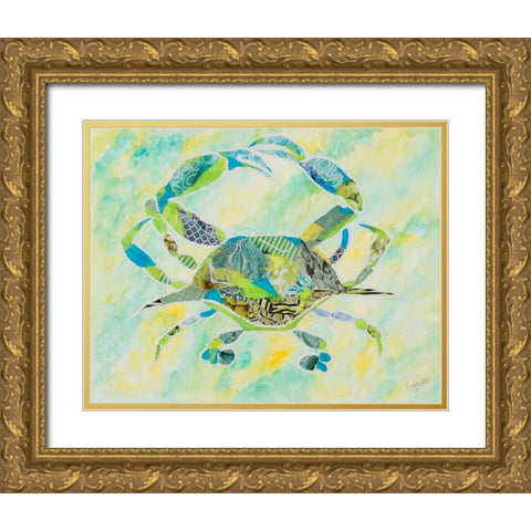 LaniKai Crab Gold Ornate Wood Framed Art Print with Double Matting by Ritter, Gina