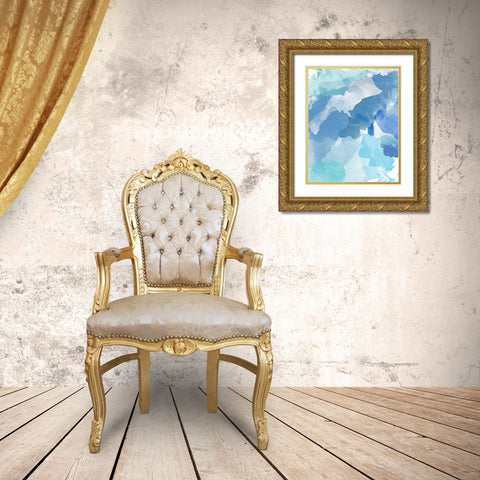 Blue Skies Gold Ornate Wood Framed Art Print with Double Matting by SD Graphics Studio