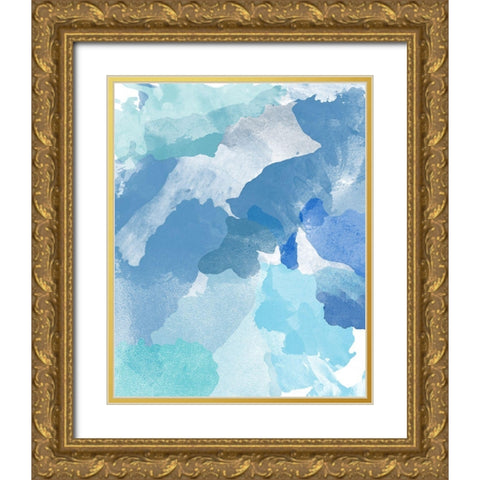 Blue Skies Gold Ornate Wood Framed Art Print with Double Matting by SD Graphics Studio