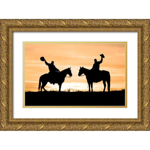 Partner In Crime I Gold Ornate Wood Framed Art Print with Double Matting by Walker, Carol