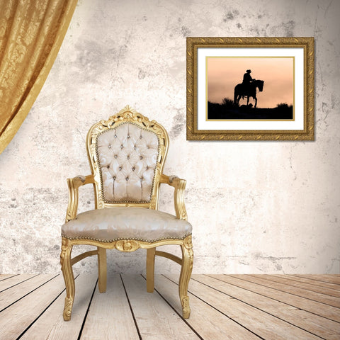 Ride On Gold Ornate Wood Framed Art Print with Double Matting by Walker, Carol
