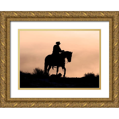 Ride On Gold Ornate Wood Framed Art Print with Double Matting by Walker, Carol
