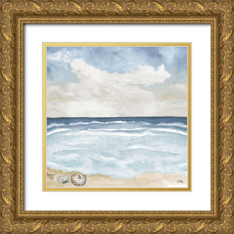 Evening Coast View I Gold Ornate Wood Framed Art Print with Double Matting by Medley, Elizabeth