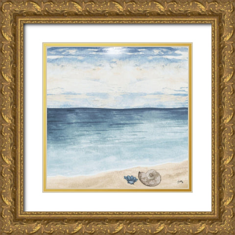 Evening Coast View II Gold Ornate Wood Framed Art Print with Double Matting by Medley, Elizabeth