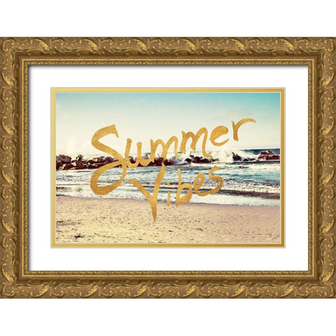 Summer Vibes Gold Ornate Wood Framed Art Print with Double Matting by Navas, Emily