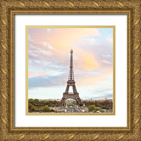 Eiffel Tower-Paris Gold Ornate Wood Framed Art Print with Double Matting by Navas, Emily