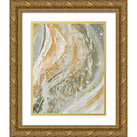 The Wave Gold Ornate Wood Framed Art Print with Double Matting by Pinto, Patricia
