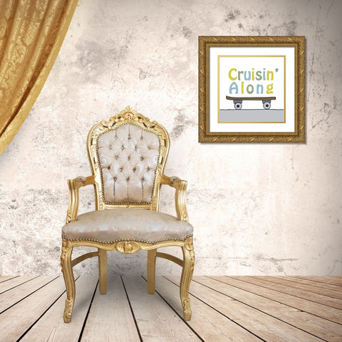 Cruisin Along Gold Ornate Wood Framed Art Print with Double Matting by Edwins, Hugo