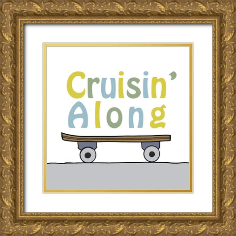 Cruisin Along Gold Ornate Wood Framed Art Print with Double Matting by Edwins, Hugo