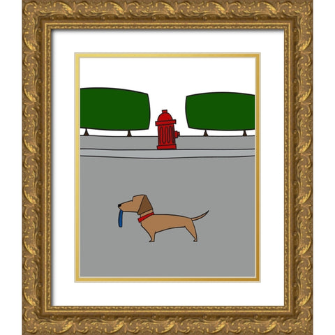 Another Doggy Dog Day IV Gold Ornate Wood Framed Art Print with Double Matting by Edwins, Hugo