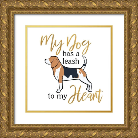 Puppy Positive I Gold Ornate Wood Framed Art Print with Double Matting by Edwins, Hugo