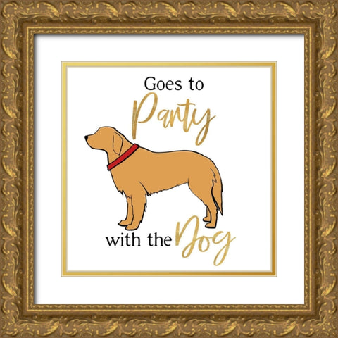 Puppy Positive III Gold Ornate Wood Framed Art Print with Double Matting by Edwins, Hugo