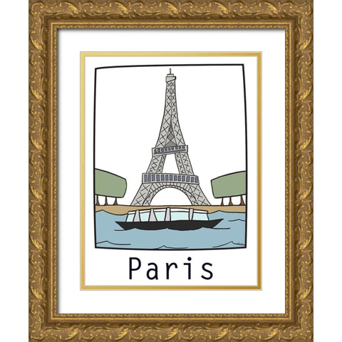 Travel the World I Gold Ornate Wood Framed Art Print with Double Matting by Edwins, Hugo
