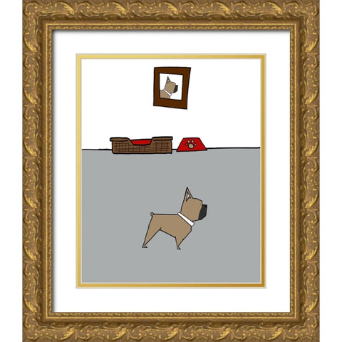 Another Doggy Dog Day III Gold Ornate Wood Framed Art Print with Double Matting by Edwins, Hugo