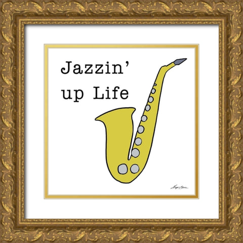 Jazzin Up Life Gold Ornate Wood Framed Art Print with Double Matting by Edwins, Hugo