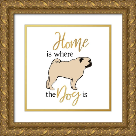 Puppy Positive II Gold Ornate Wood Framed Art Print with Double Matting by Edwins, Hugo