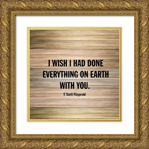 Wishes on Wood Gold Ornate Wood Framed Art Print with Double Matting by SD Graphics Studio