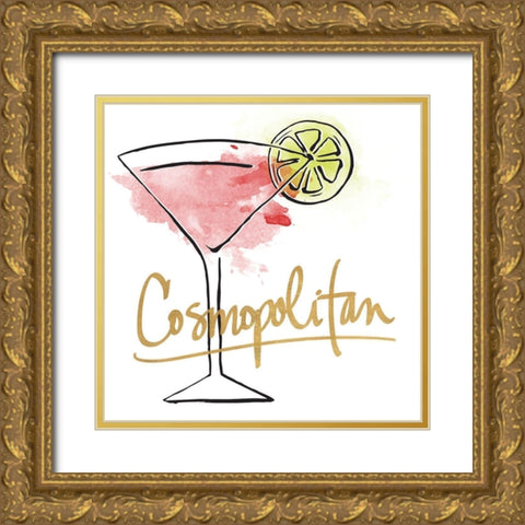 Cosmopolitan Gold Ornate Wood Framed Art Print with Double Matting by SD Graphics Studio