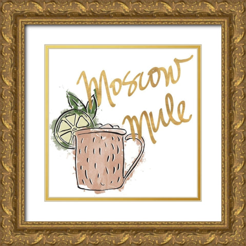 Moscow Mule Gold Ornate Wood Framed Art Print with Double Matting by SD Graphics Studio