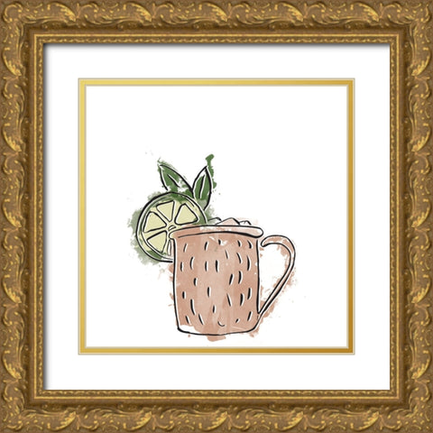 Drinks II Gold Ornate Wood Framed Art Print with Double Matting by SD Graphics Studio