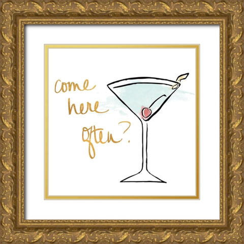 Come Here Often? Gold Ornate Wood Framed Art Print with Double Matting by SD Graphics Studio