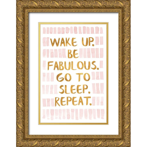 Golden Glam Motto I Gold Ornate Wood Framed Art Print with Double Matting by SD Graphics Studio