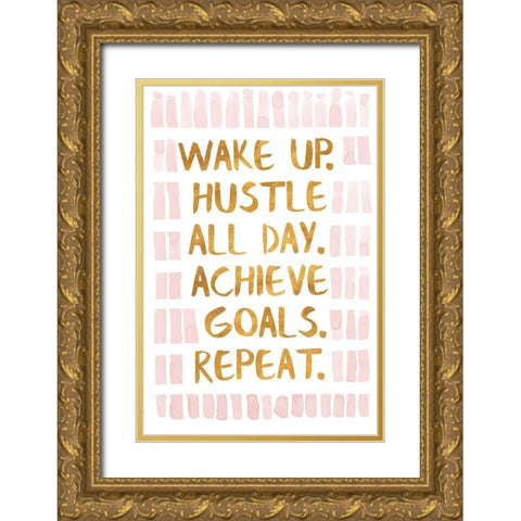 Golden Glam Motto II Gold Ornate Wood Framed Art Print with Double Matting by SD Graphics Studio