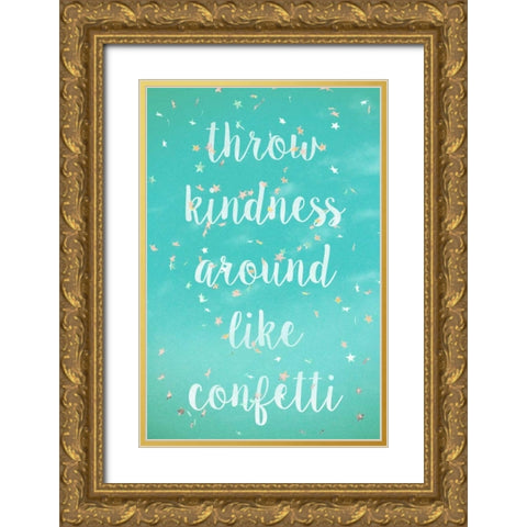 Like Confetti Gold Ornate Wood Framed Art Print with Double Matting by Peck, Gail