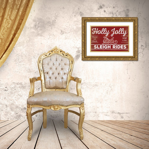 Season Sign IV Gold Ornate Wood Framed Art Print with Double Matting by Studio, Sd Graphics