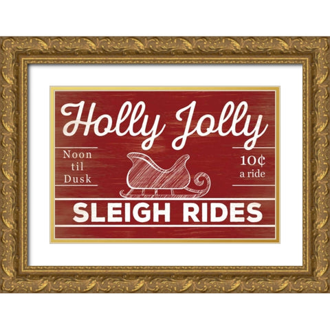 Season Sign IV Gold Ornate Wood Framed Art Print with Double Matting by Studio, Sd Graphics