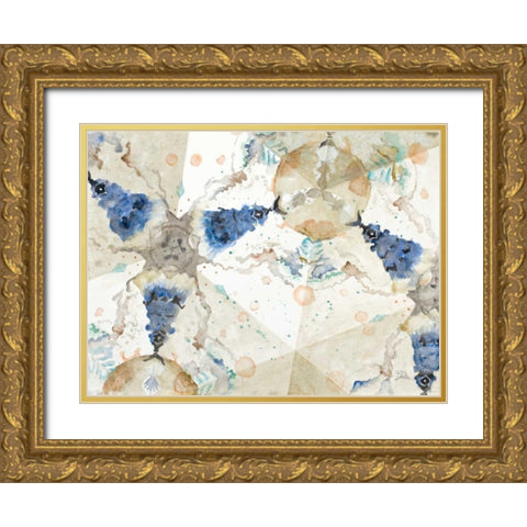 Watercolor Kaleidoscope Gold Ornate Wood Framed Art Print with Double Matting by Pinto, Patricia