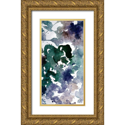 Deep Ocean Panel I Gold Ornate Wood Framed Art Print with Double Matting by Loreth, Lanie