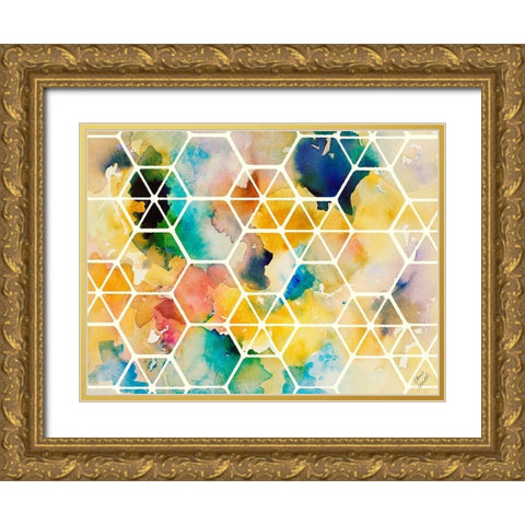 Geo Canyon Dream Gold Ornate Wood Framed Art Print with Double Matting by Loreth, Lanie
