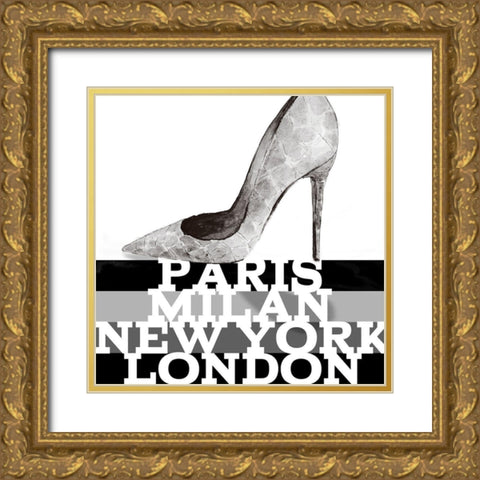 Silver Penthouse Stiletto Gold Ornate Wood Framed Art Print with Double Matting by Loreth, Lanie