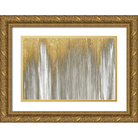 Gold Falls Gold Ornate Wood Framed Art Print with Double Matting by Gonzalez, Roberto