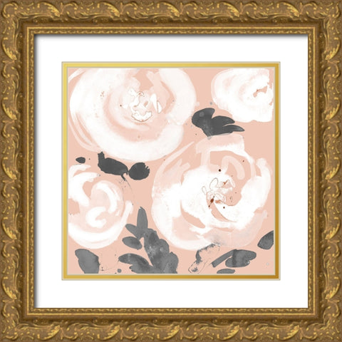 Blushing Blossom Garden I Gold Ornate Wood Framed Art Print with Double Matting by Loreth, Lanie