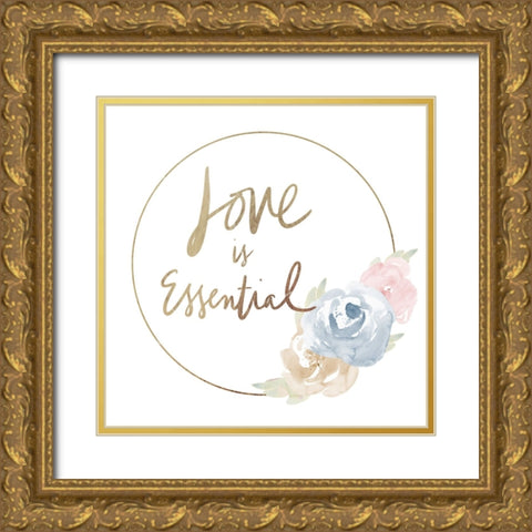 Love Is Essential Gold Ornate Wood Framed Art Print with Double Matting by Loreth, Lanie