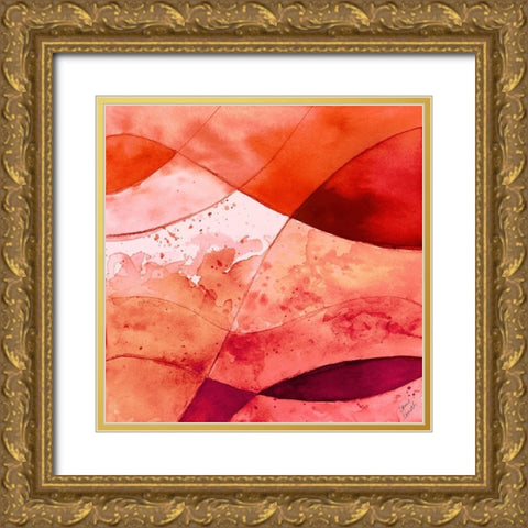 Rose Fantasy II Gold Ornate Wood Framed Art Print with Double Matting by Loreth, Lanie