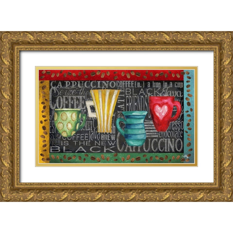 Coffee of the Day Gold Ornate Wood Framed Art Print with Double Matting by Medley, Elizabeth