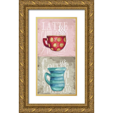 Coffee Panel Gold Ornate Wood Framed Art Print with Double Matting by Medley, Elizabeth