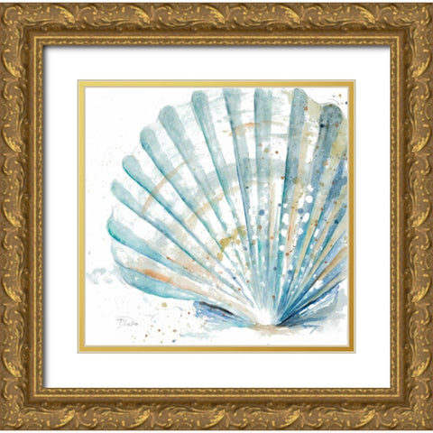 Water Shell Gold Ornate Wood Framed Art Print with Double Matting by Pinto, Patricia