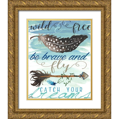 Wild and Free Gold Ornate Wood Framed Art Print with Double Matting by Medley, Elizabeth