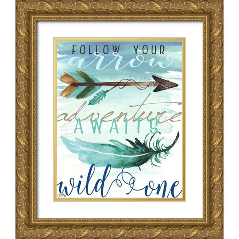 Wild One Gold Ornate Wood Framed Art Print with Double Matting by Medley, Elizabeth