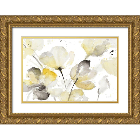 Neutral Abstract Floral I Gold Ornate Wood Framed Art Print with Double Matting by Loreth, Lanie