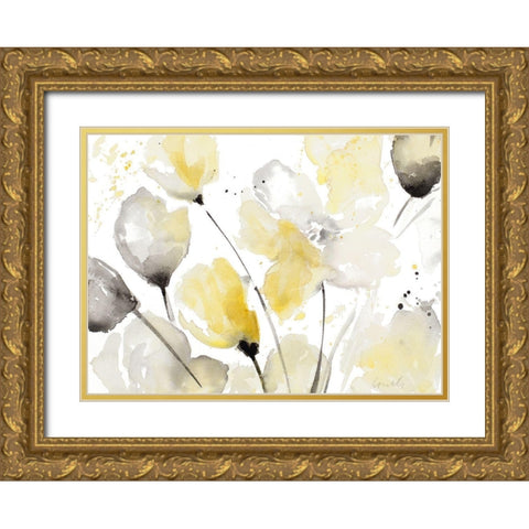 Neutral Abstract Floral II Gold Ornate Wood Framed Art Print with Double Matting by Loreth, Lanie