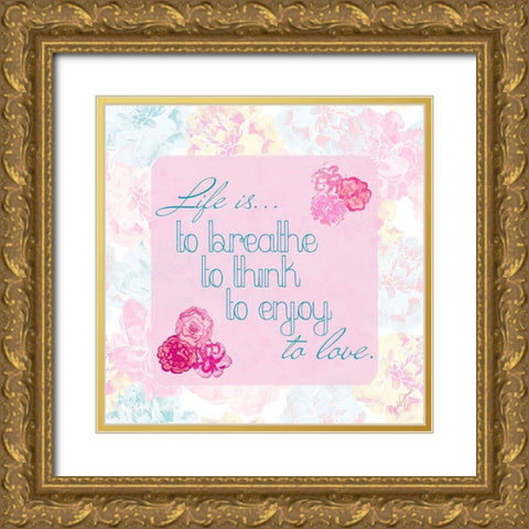 Faith and Love Floral II Gold Ornate Wood Framed Art Print with Double Matting by James, Nola