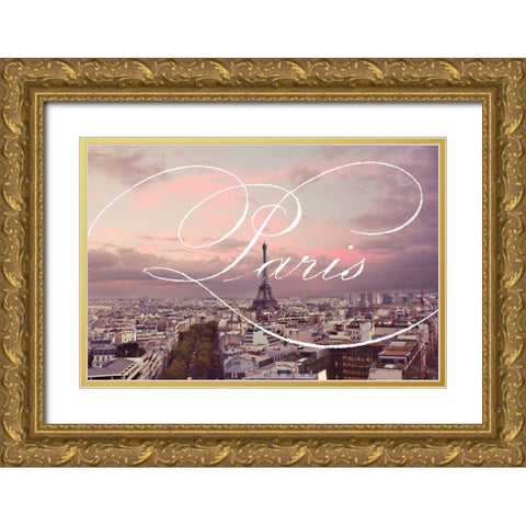Paris Views Gold Ornate Wood Framed Art Print with Double Matting by Navas, Emily