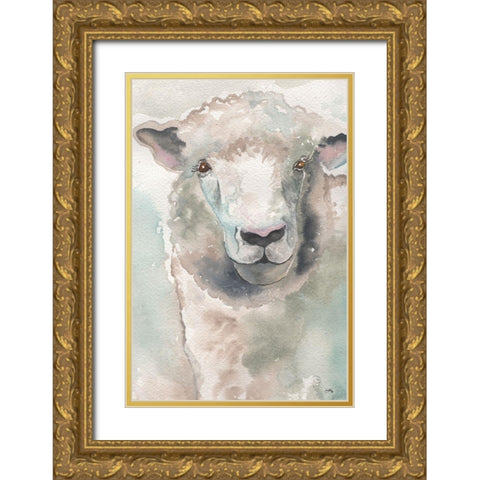 Muted Lamb Gold Ornate Wood Framed Art Print with Double Matting by Medley, Elizabeth