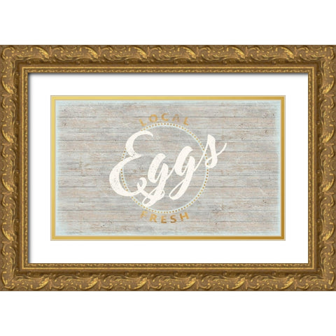 Fresh Eggs Gold Ornate Wood Framed Art Print with Double Matting by Medley, Elizabeth