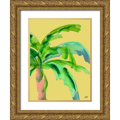 Palm on Sunlight II Gold Ornate Wood Framed Art Print with Double Matting by DeRice, Julie